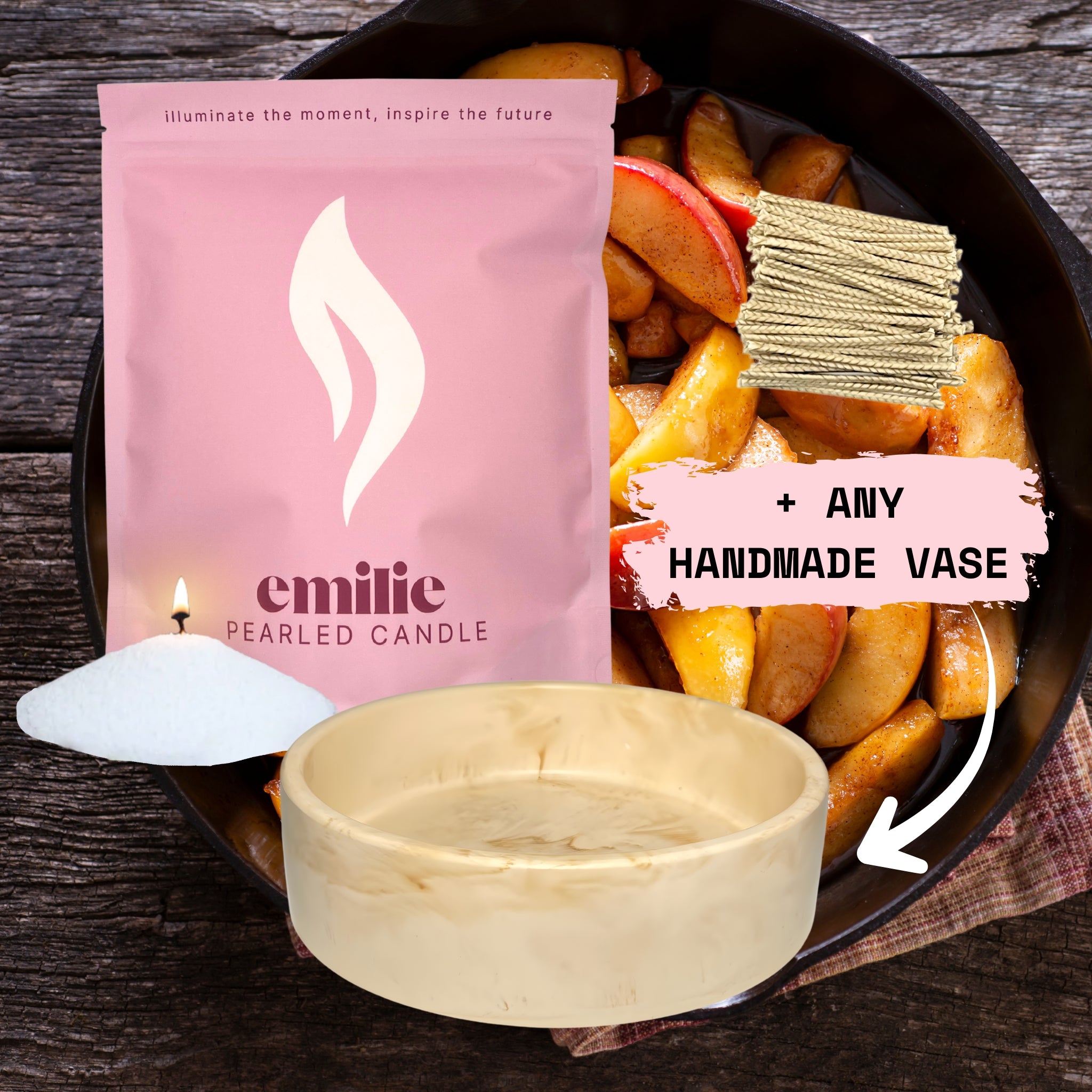 ¡NUEVA! Vela Perlada Emilie - Aromatizada // 750g