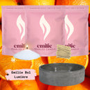 Orange 1kg + 2x 1kg of Your Choice Pearled Candles + Emilie Bol Lumière