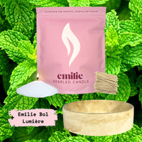 Peppermint – Set & Save Pearled Candle + Emilie Bol Lumière