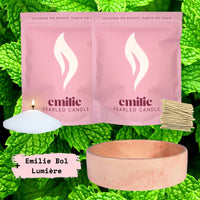 Peppermint 1kg + 1kg of Your Choice Pearled Candles + Emilie Bol Lumière