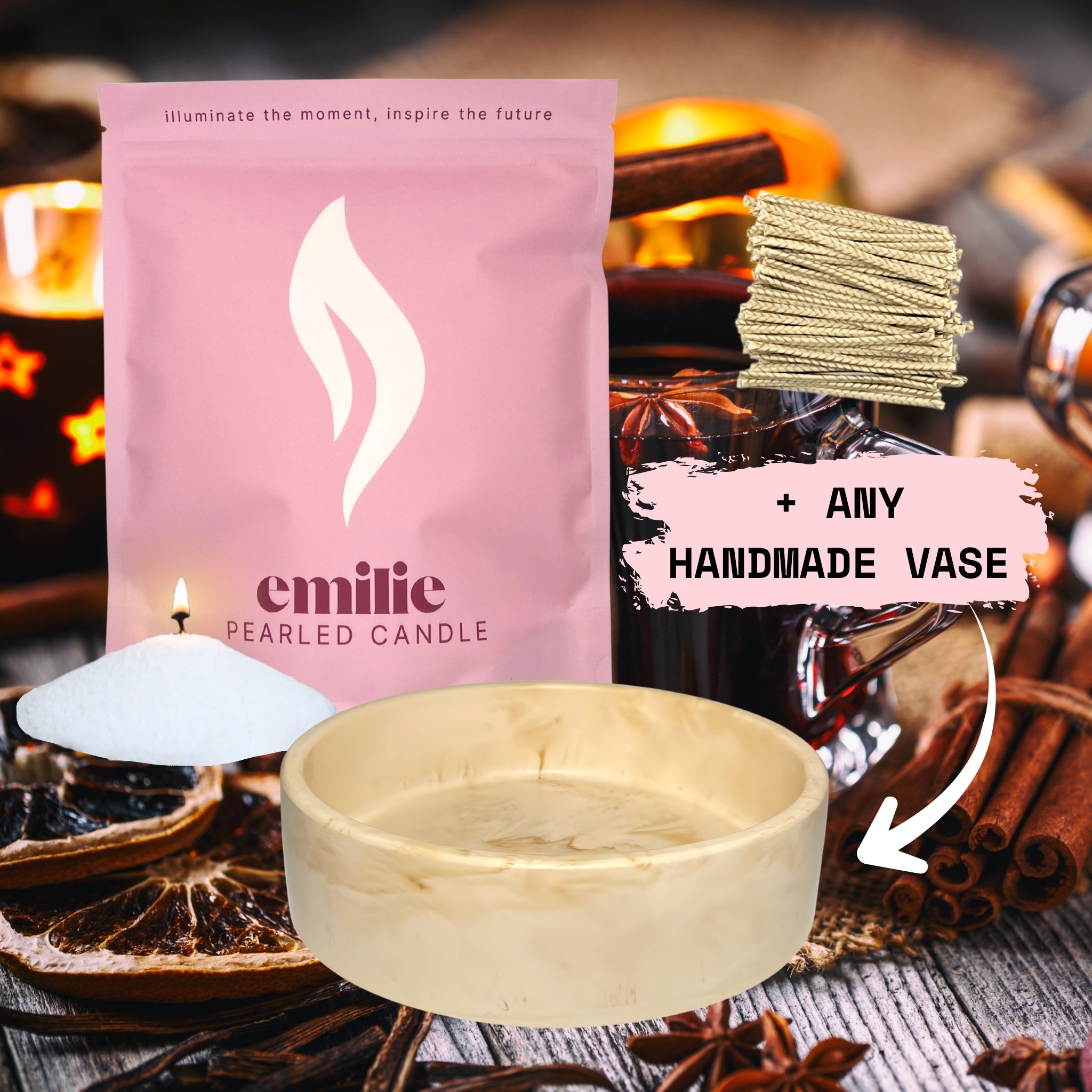 ¡NUEVA! Vela Perlada Emilie - Aromatizada // 750g