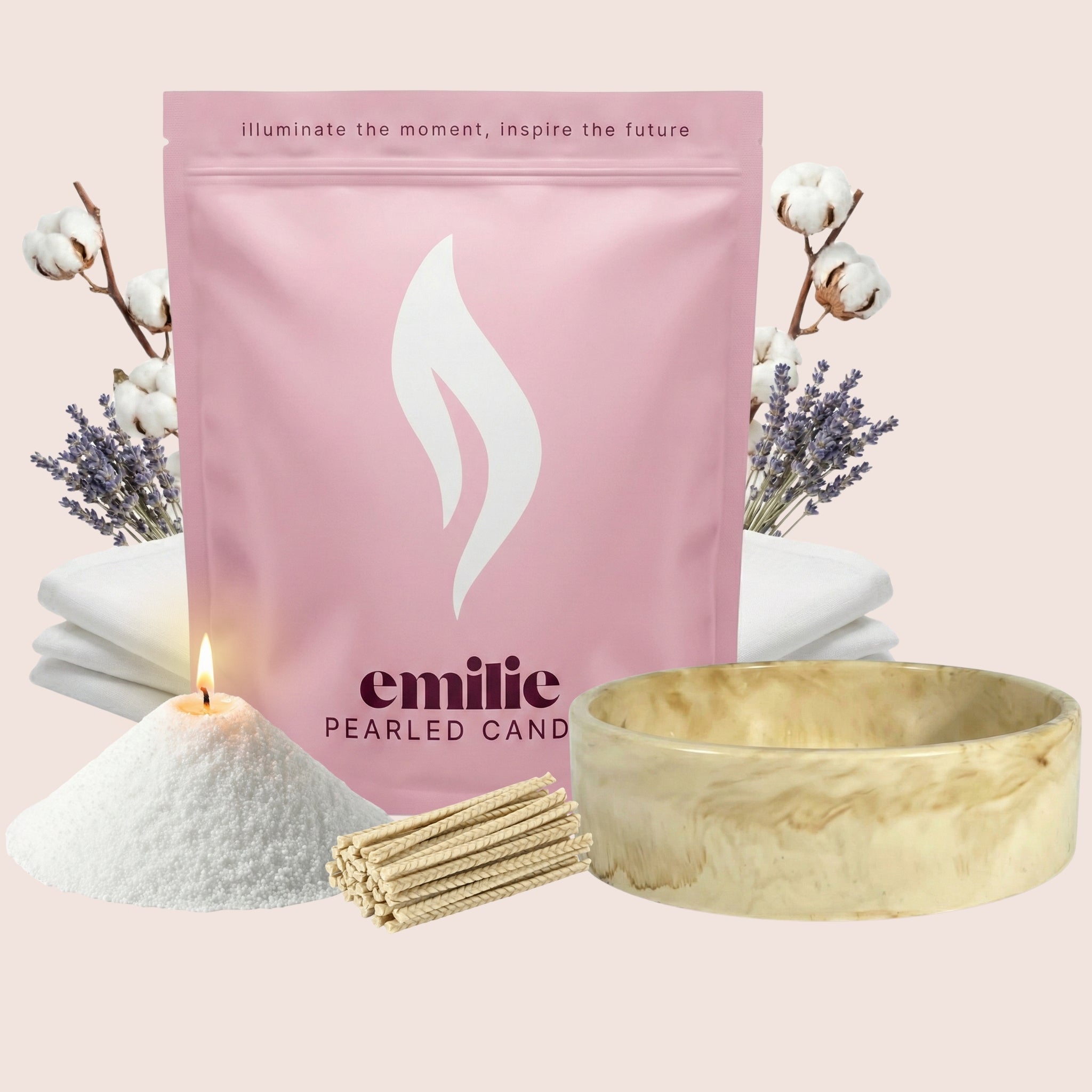 Scented White 500g + Emilie Bol Lumière Gift Set
