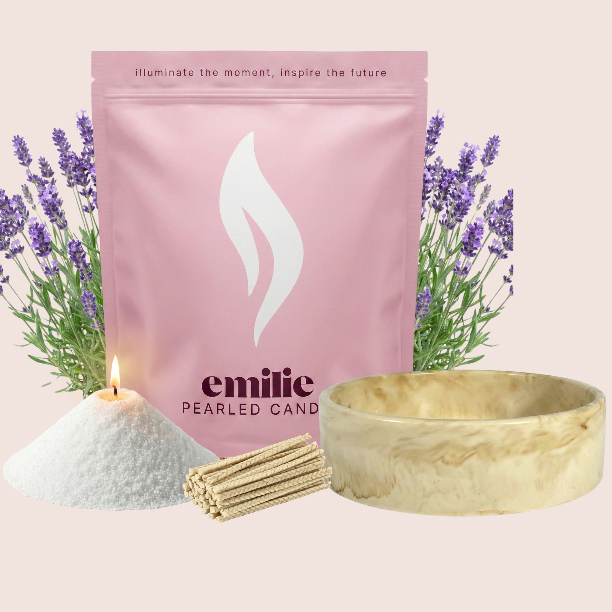 Scented White 500g + Emilie Bol Lumière Gift Set