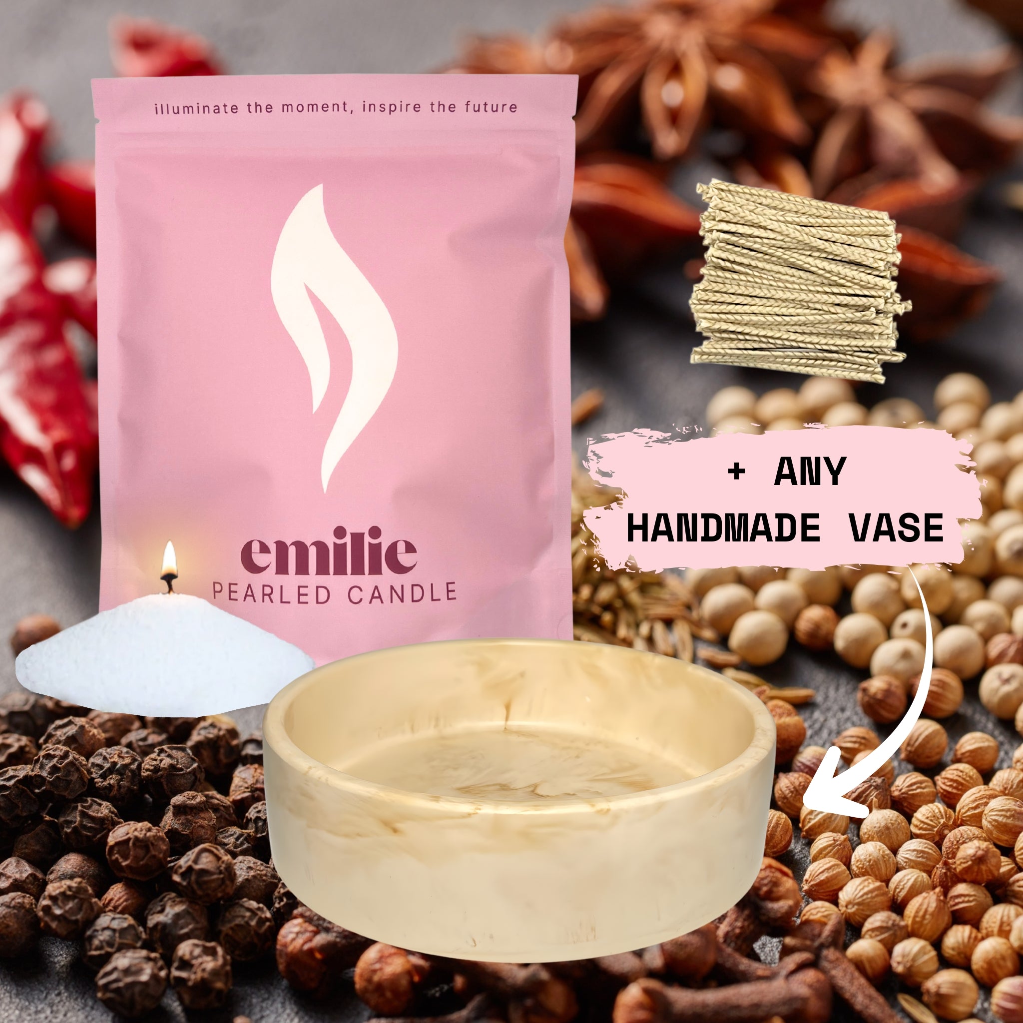 ¡NUEVA! Vela Perlada Emilie - Aromatizada // 750g