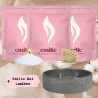 Fresh Linen 1kg + 2x 1kg of Your Choice Pearled Candles + Emilie Bol Lumière