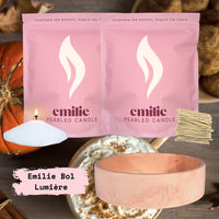 Pumpkin Spice 1kg + 1kg of Your Choice Pearled Candles + Emilie Bol Lumière
