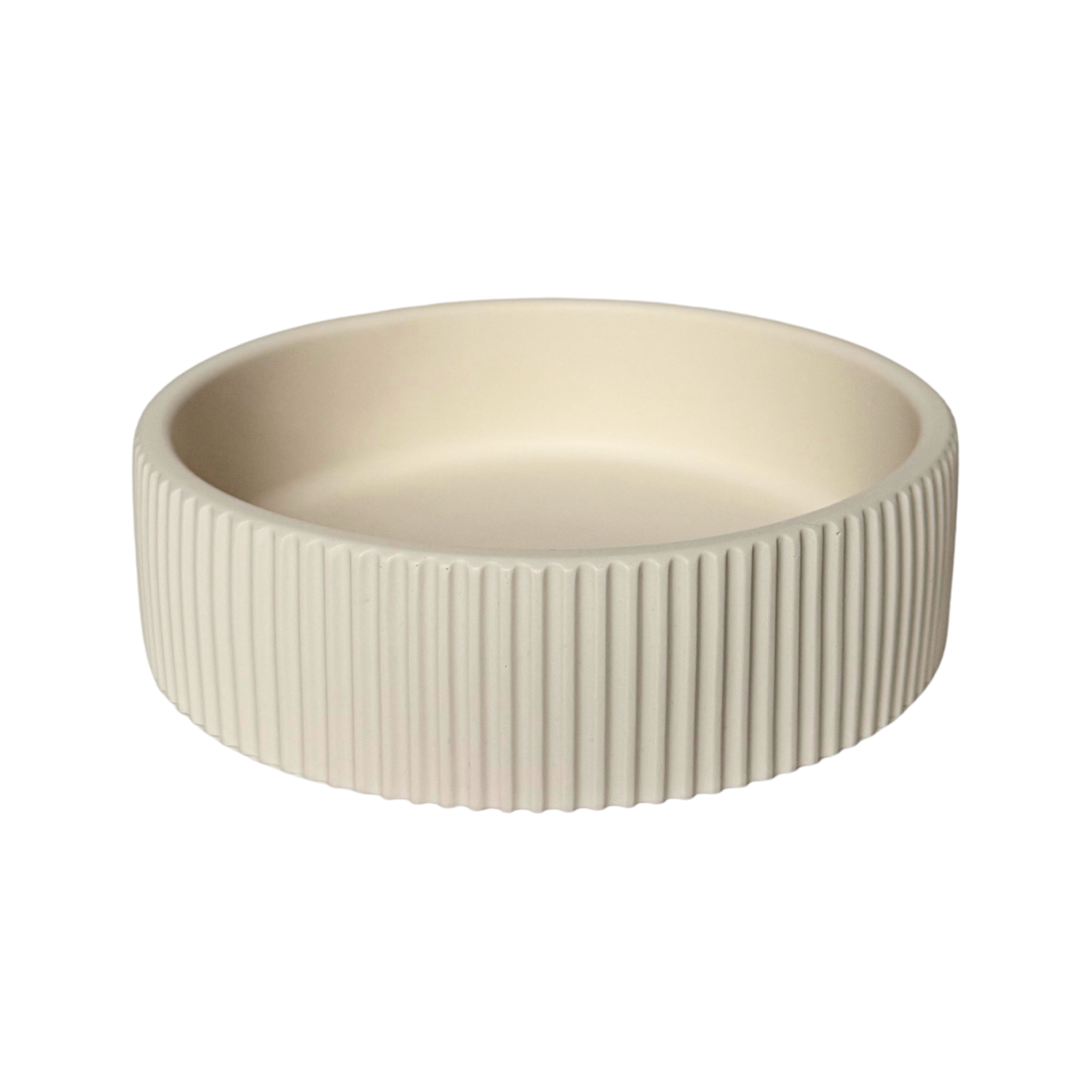 Ridge Bowl - Jarrón hecho a mano moderno en arenisca, rubor Dawn y Moonstone