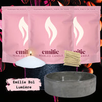 Noir Opium 1kg + 2x 1kg of Your Choice Pearled Candles + Emilie Bol Lumière