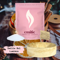 Clementine & Cinnamon – Set & Save Pearled Candle + Emilie Bol Lumière