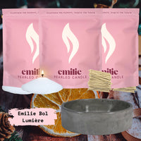 Clementine & Cinnamon 1kg + 2x 1kg of Your Choice Pearled Candles + Emilie Bol Lumière