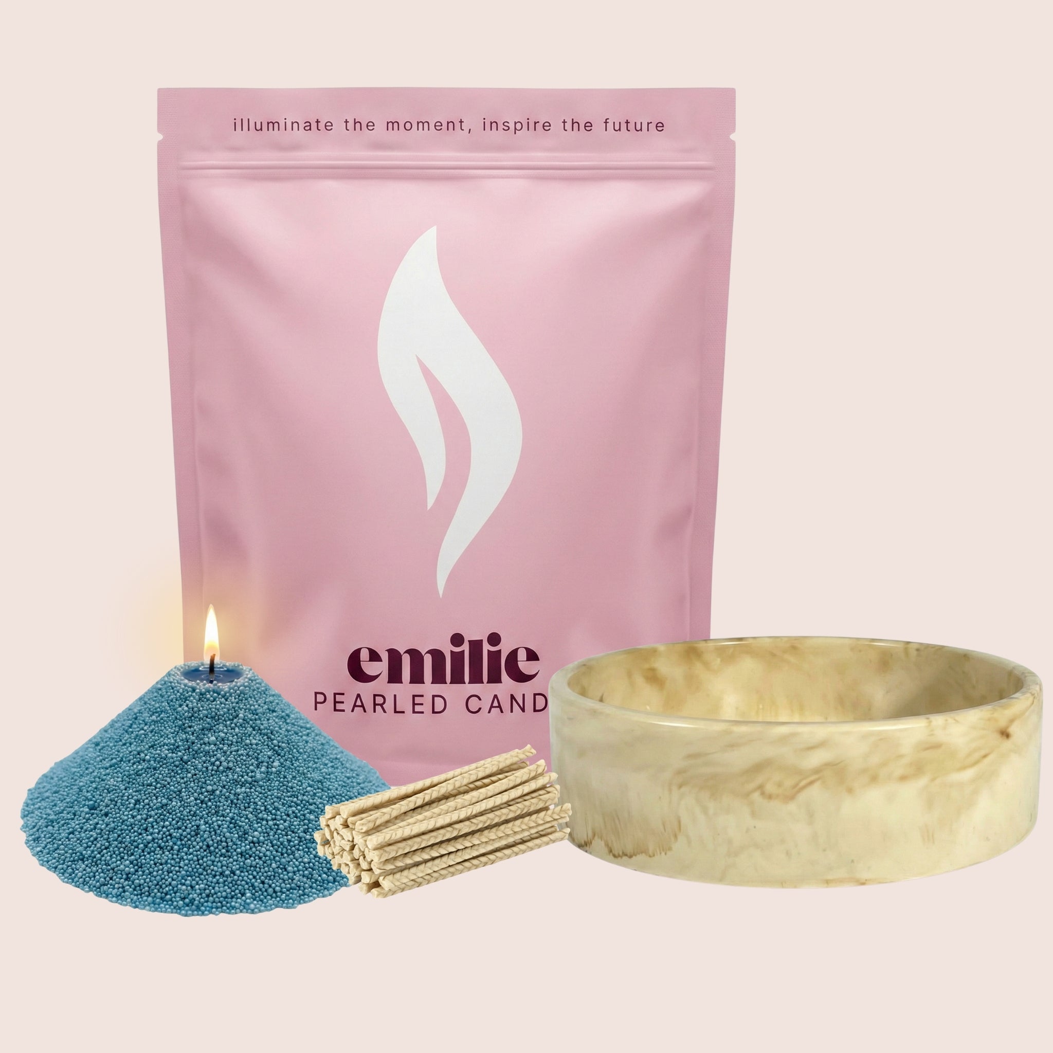 Unscented Coloured 1kg + Emilie Bol Lumière Gift Set