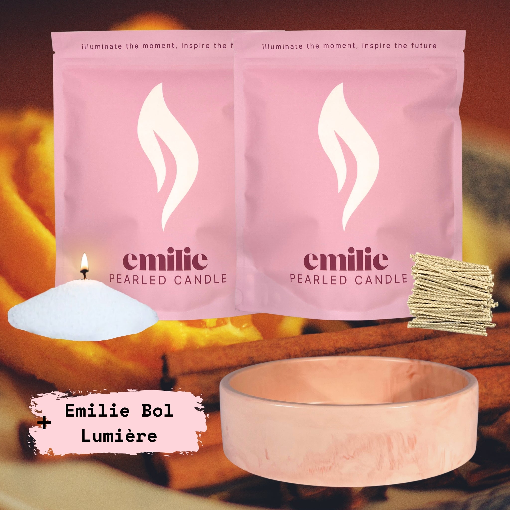 Christingle 1kg + 1kg of Your Choice Pearled Candles + Emilie Bol Lumière