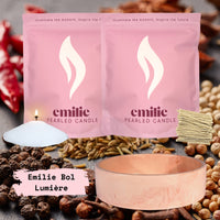 Winter Spices 1kg + 1kg of Your Choice Pearled Candles + Emilie Bol Lumière