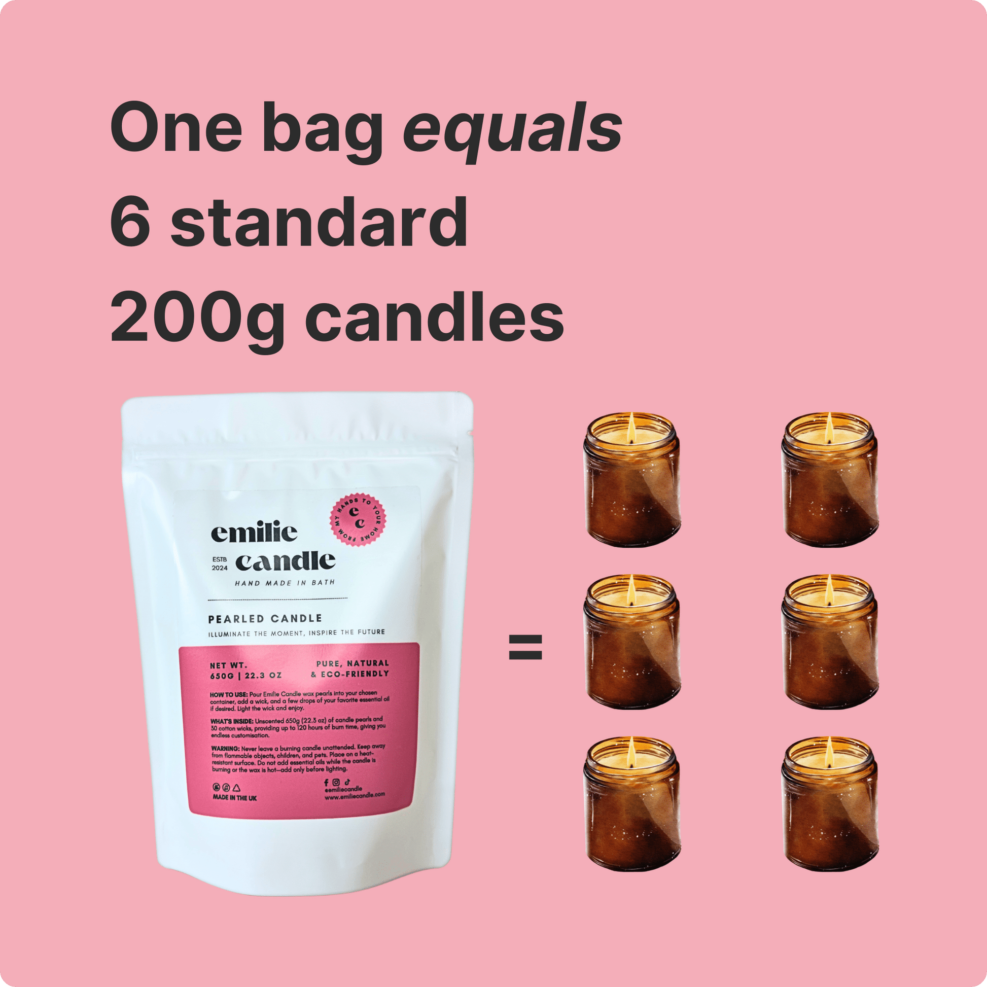 22.3 OZ Pearled Candle Unscented - Emilie Candle