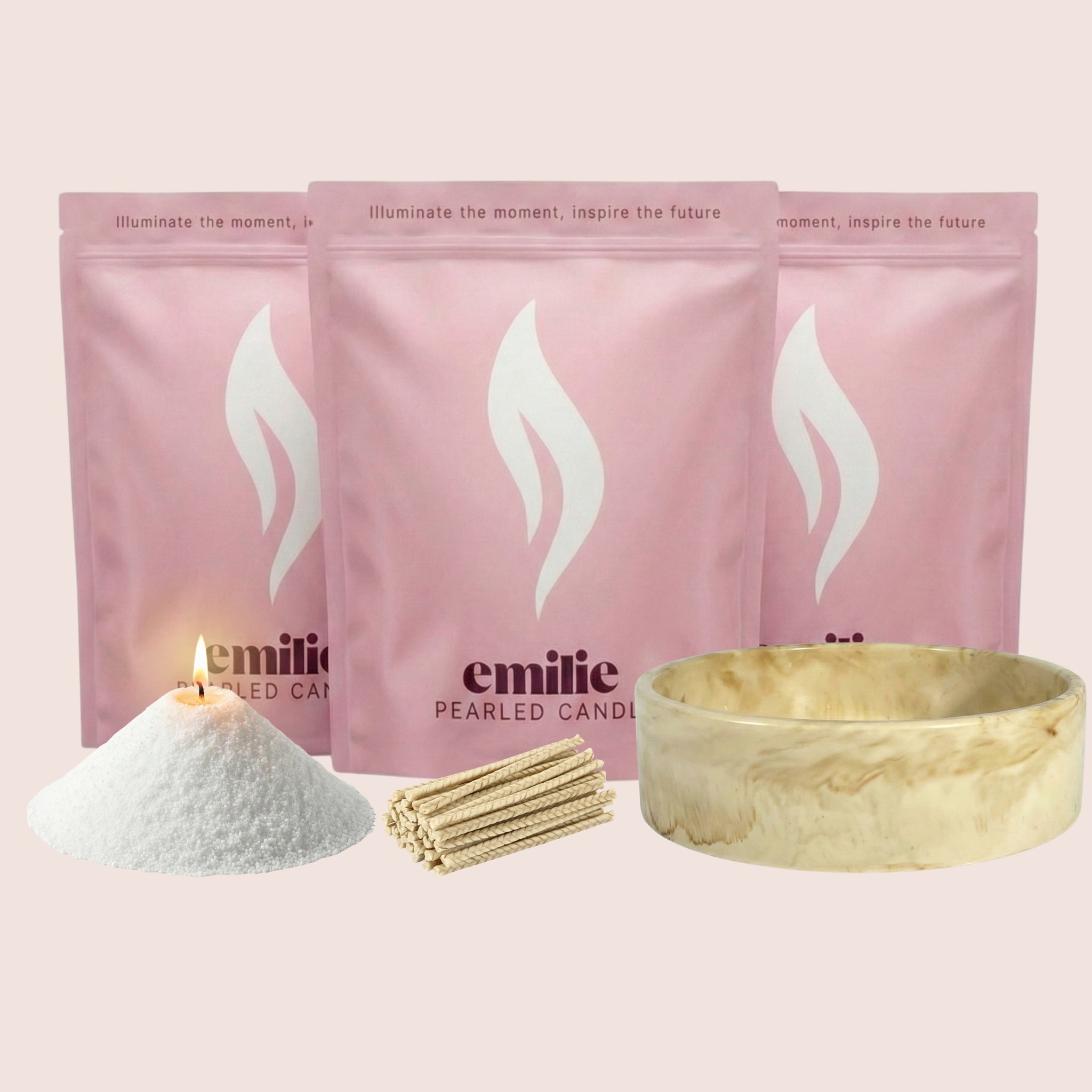 Unscented Coloured Trio 1kg + Emilie Bol Lumière Gift Set
