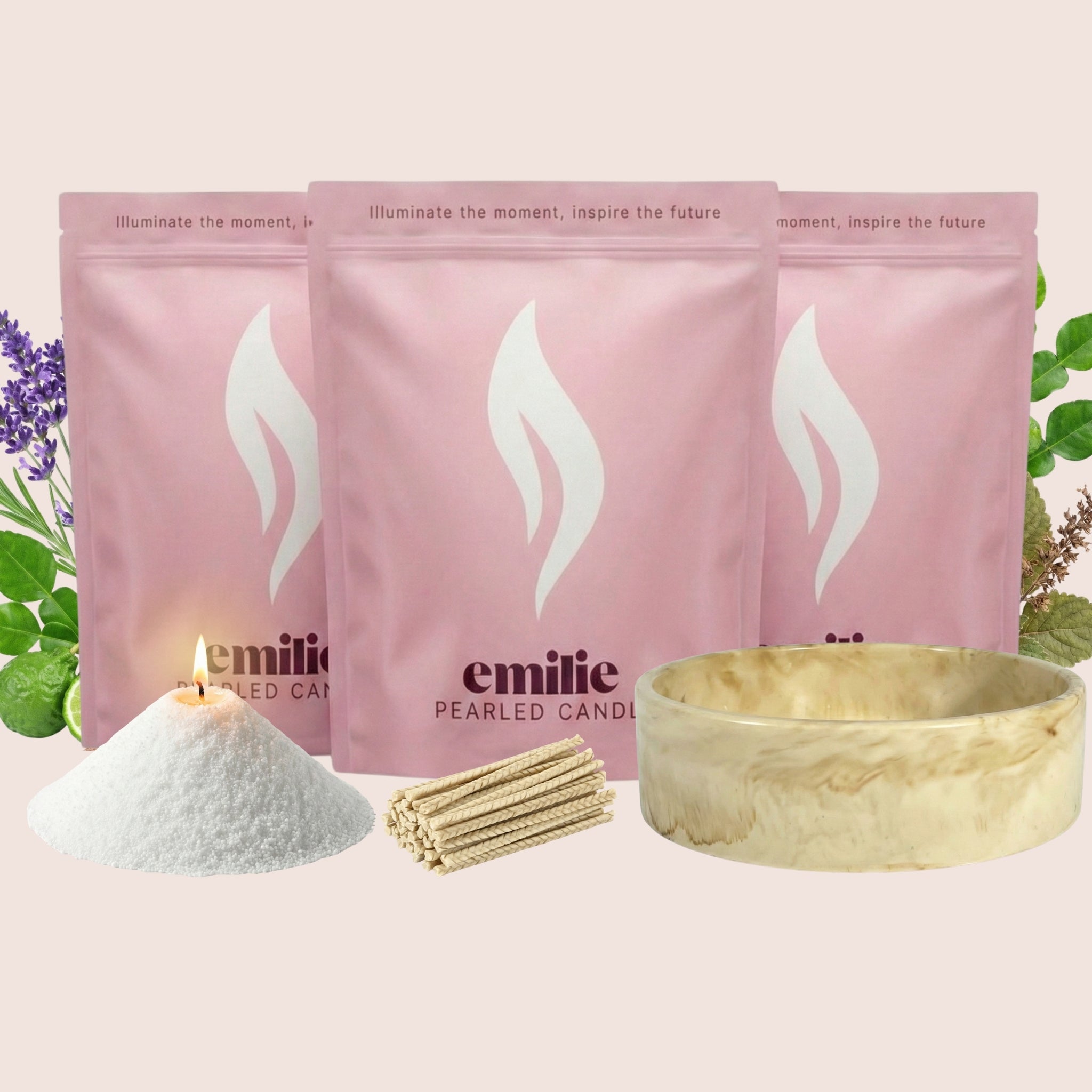 Scented Trio 500g + Emilie Bol Lumière Gift Set