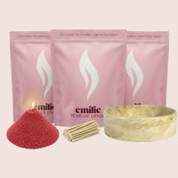 Unscented Coloured Trio 500g + Emilie Bol Lumière Gift Set