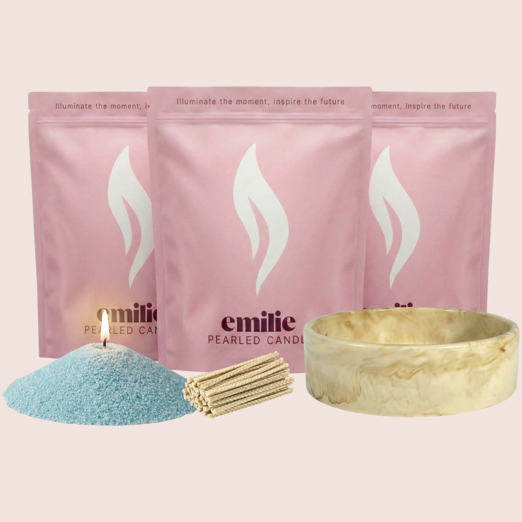 Unscented Coloured Trio 500g + Emilie Bol Lumière Gift Set