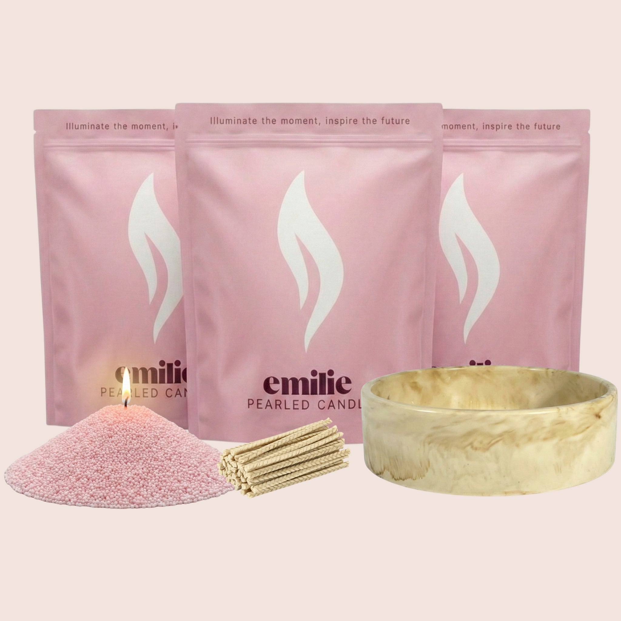 Unscented Coloured Trio 500g + Emilie Bol Lumière Gift Set