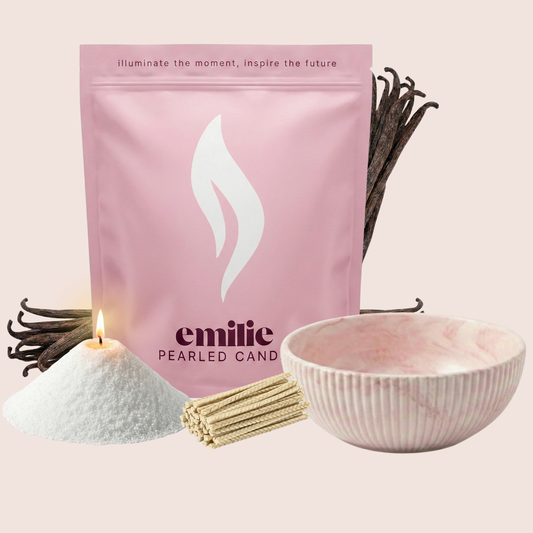 Christmas Set & Save - 1kg Pearled Candle + Emilie Bol Lumière
