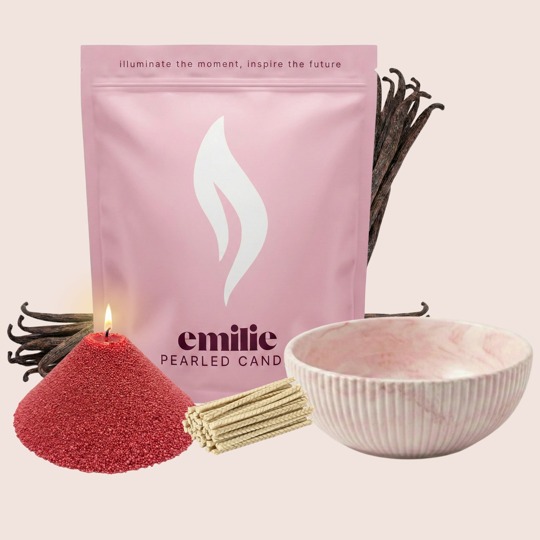 NEU! Emilie Perlenkerze – Beduftet // 750 g