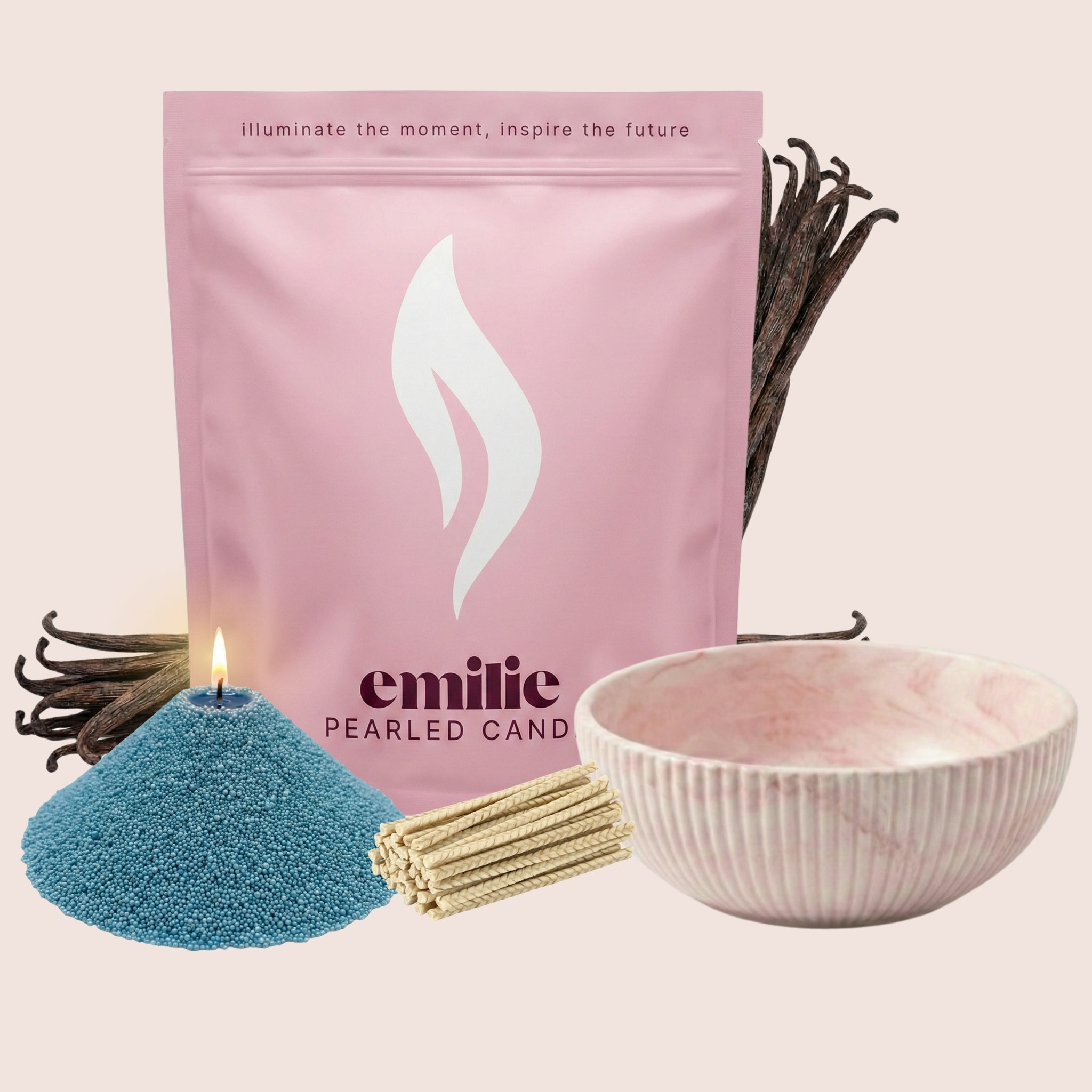 NEU! Emilie Perlenkerze – Beduftet // 750 g