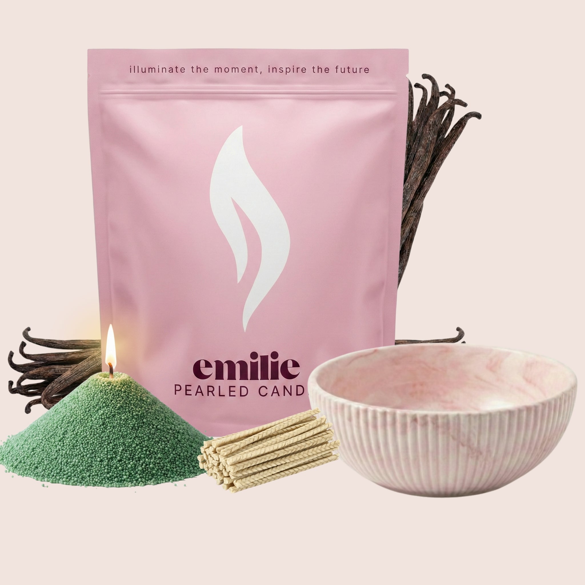 NEU! Emilie Perlenkerze – Beduftet // 750 g