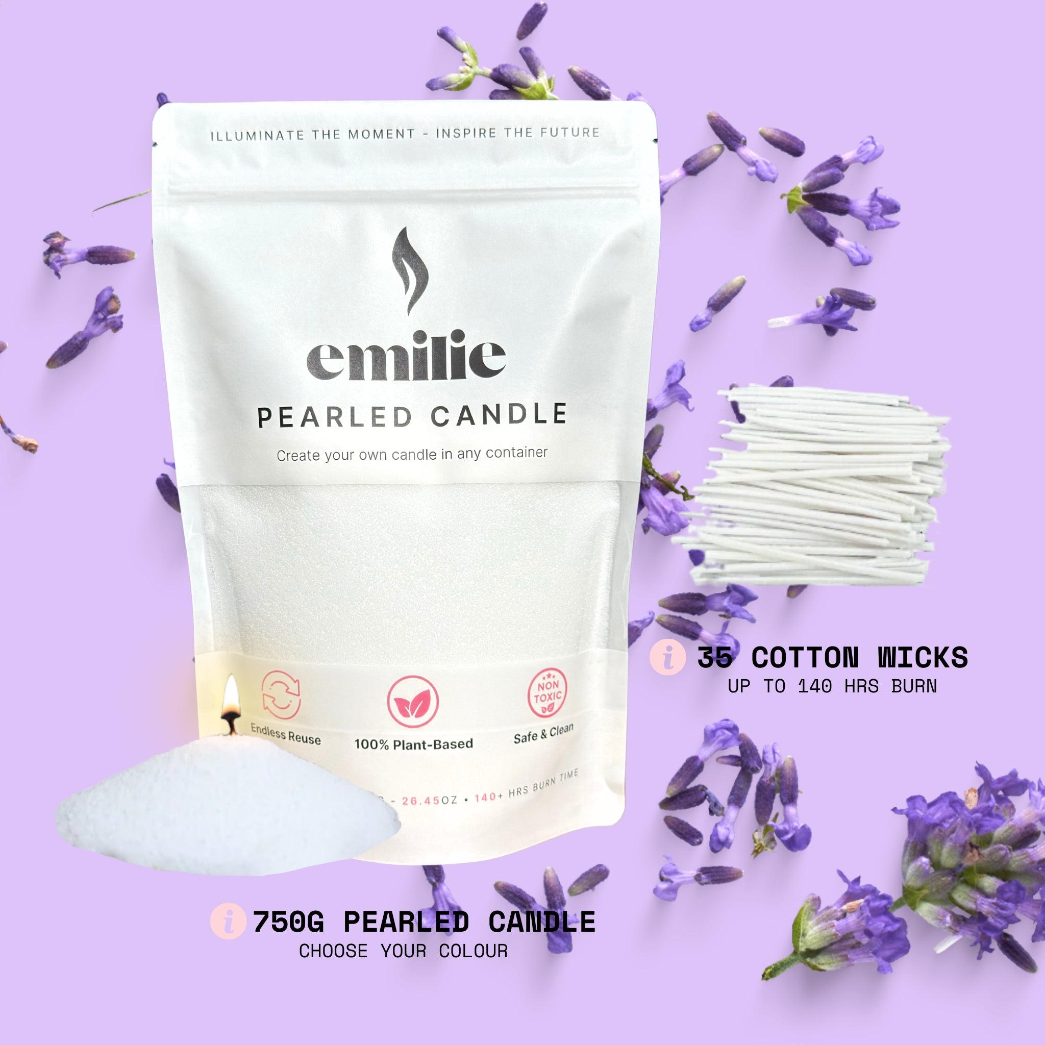 Lavender Scented Pearled Candle