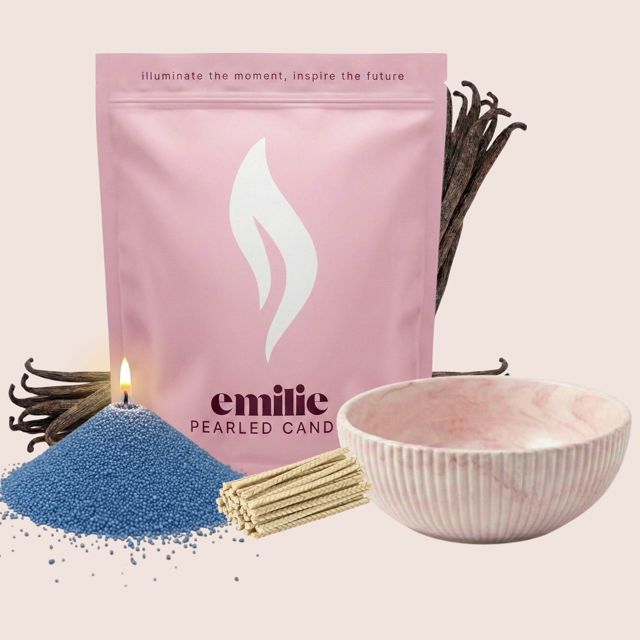 NEU! Emilie Perlenkerze – Beduftet // 750 g