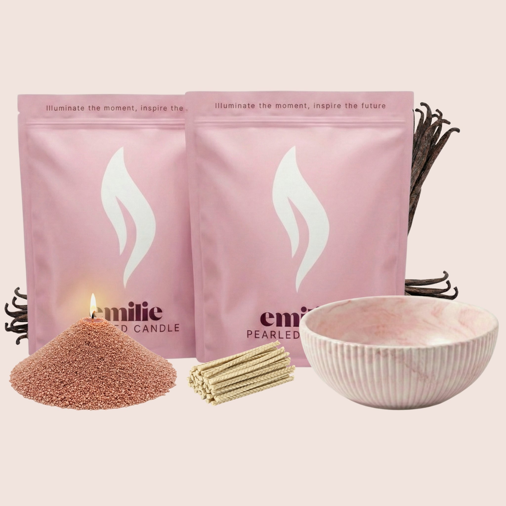 NEU! Emilie Perlenkerze – Beduftet // 750 g