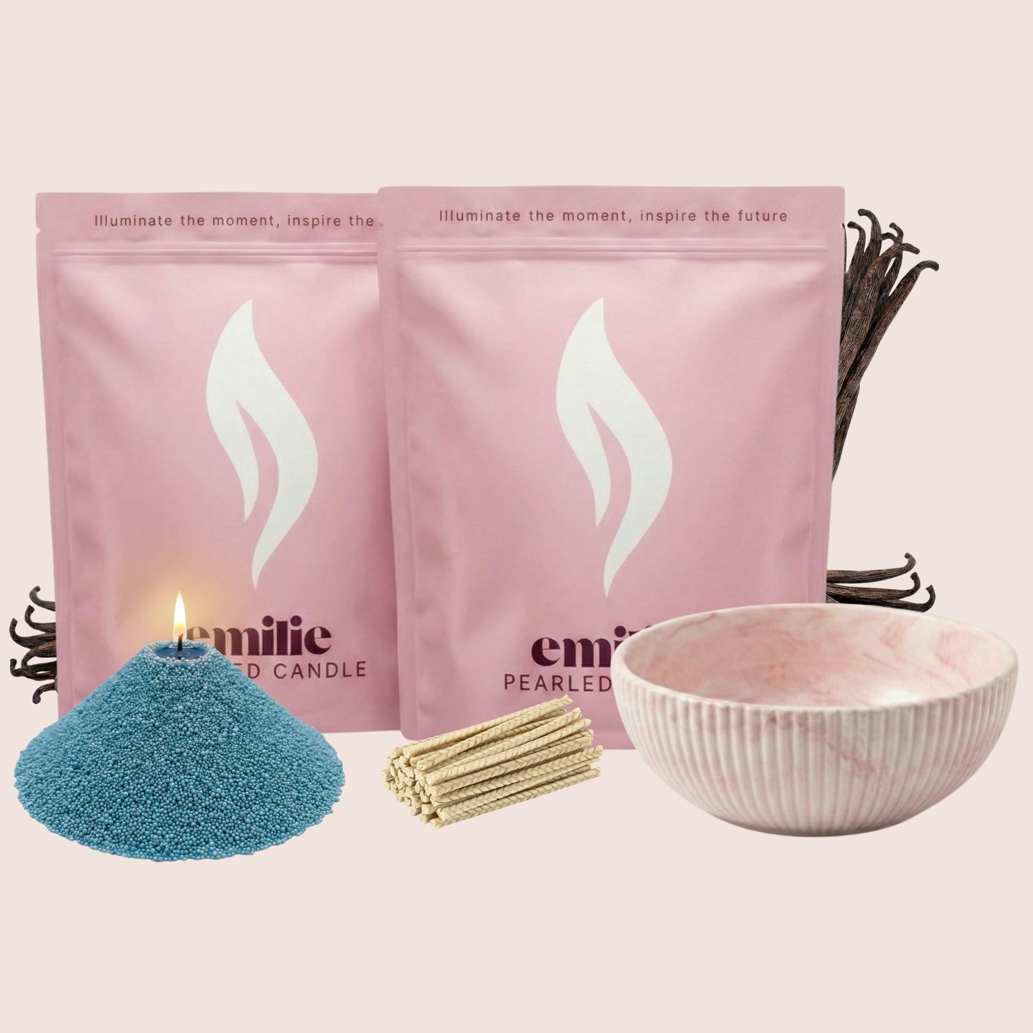 NEU! Emilie Perlenkerze – Beduftet // 750 g