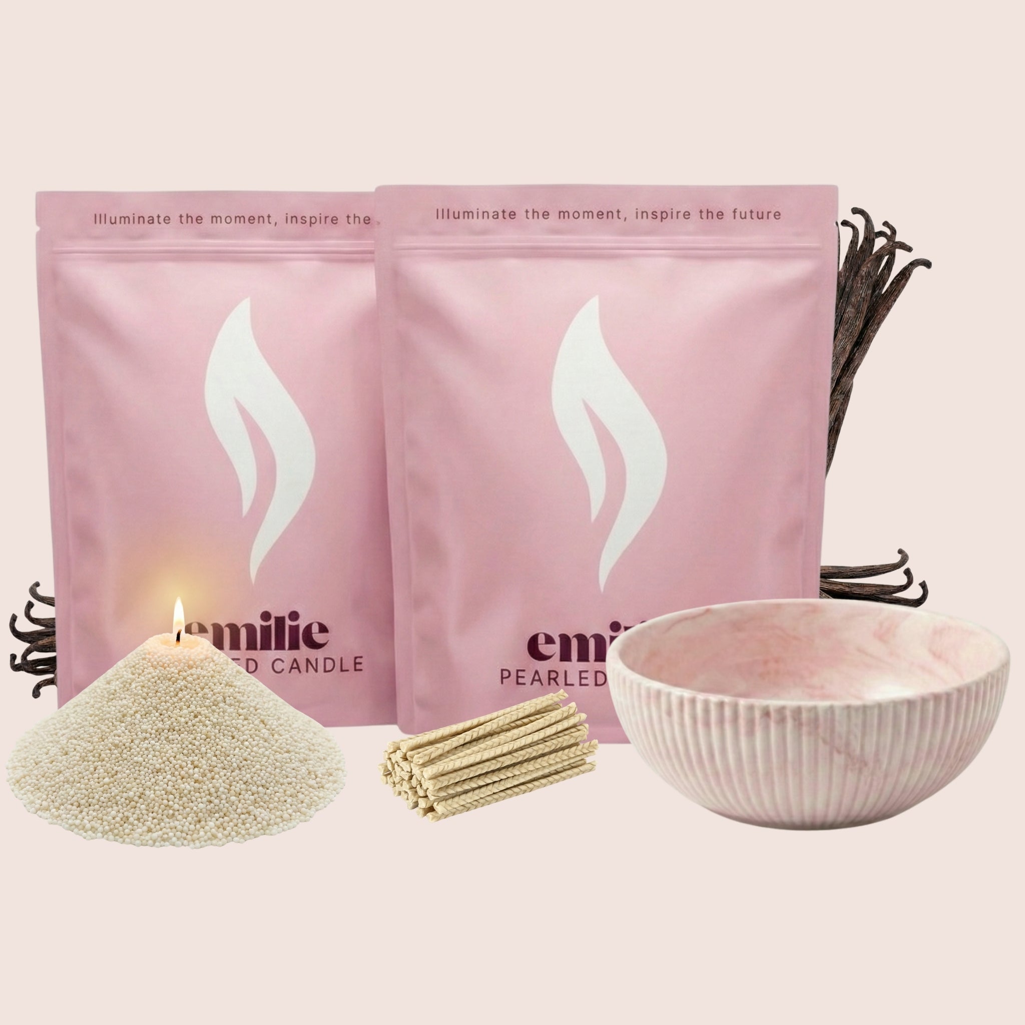 NEU! Emilie Perlenkerze – Beduftet // 750 g