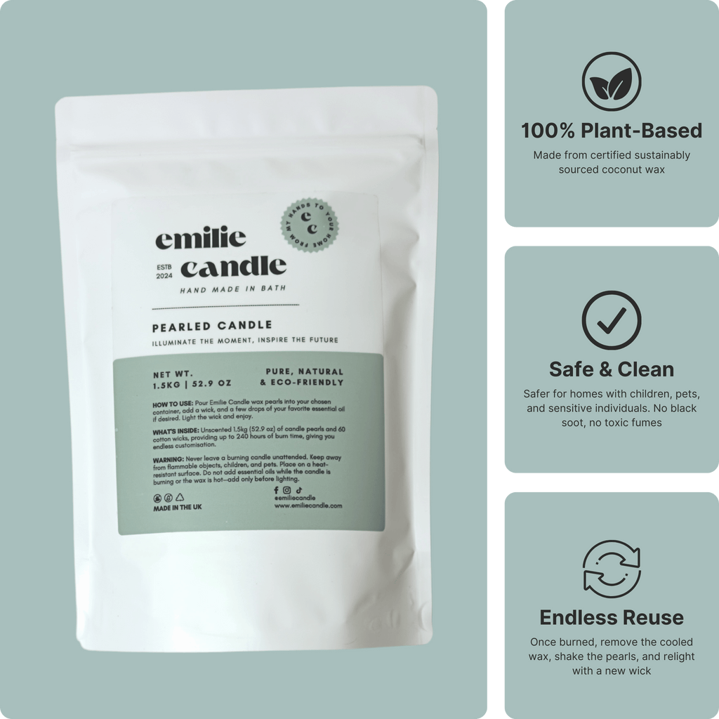 52.91 OZ Pearled Candle Unscented - Emilie Candle