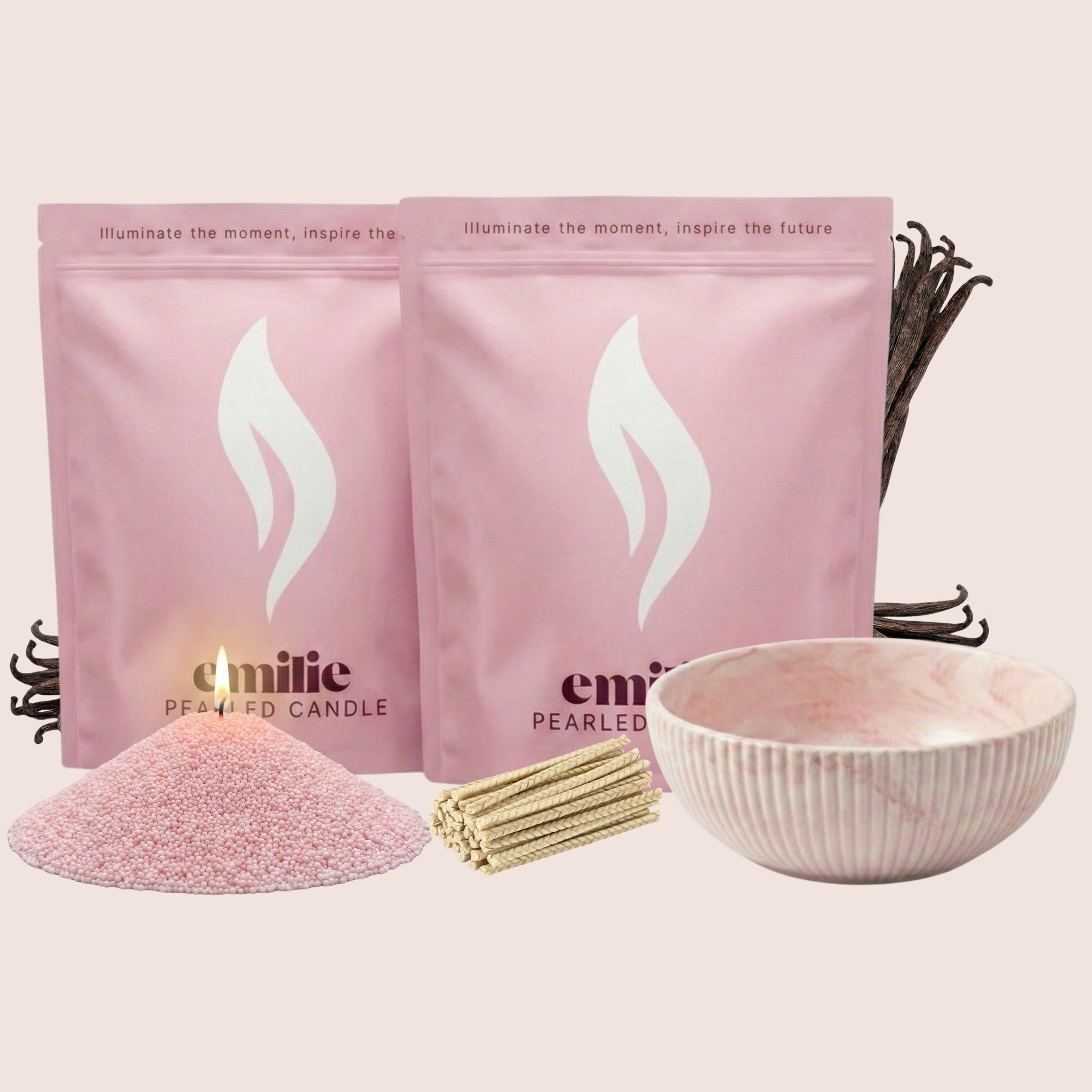 NEU! Emilie Perlenkerze – Beduftet // 750 g