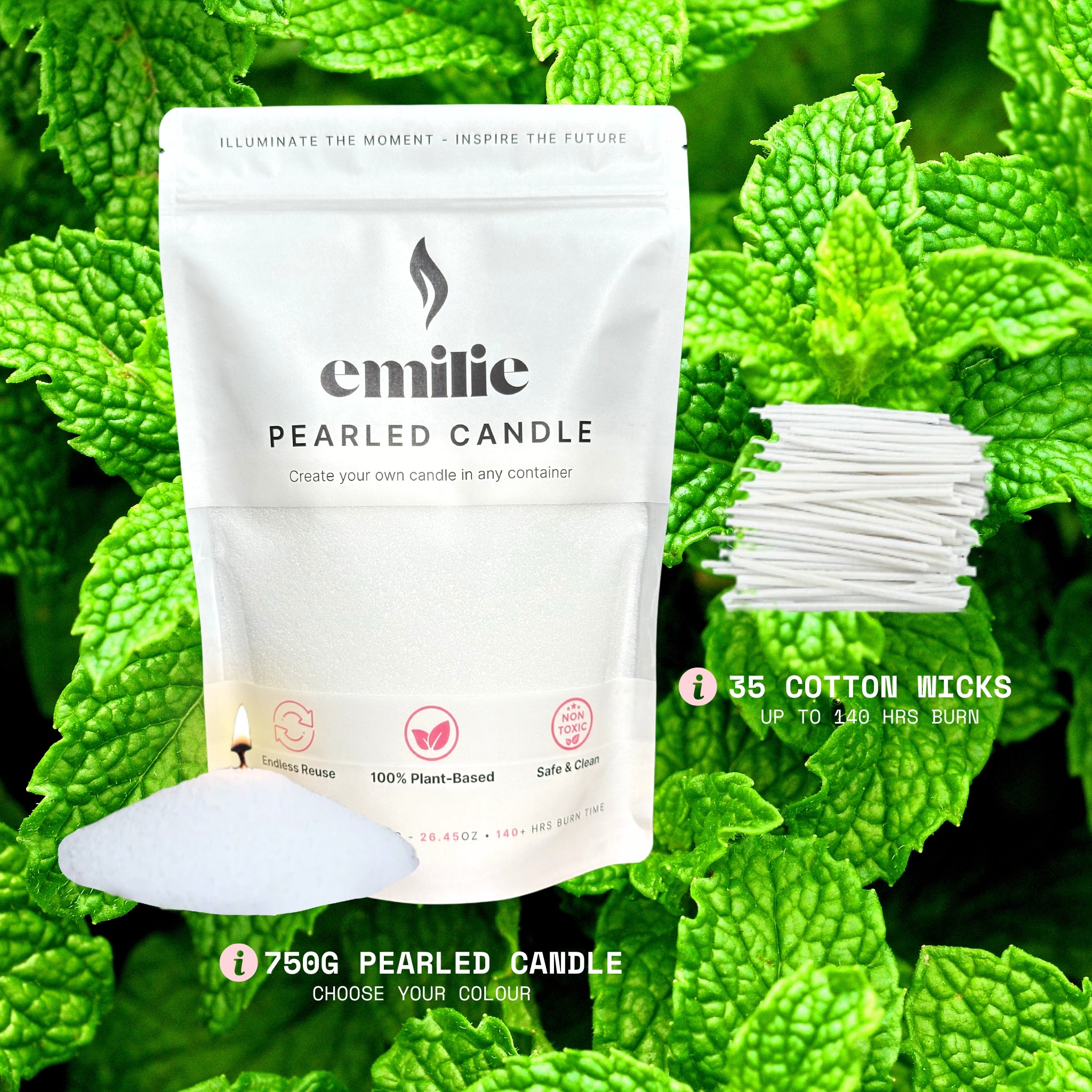 Peppermint Scented Pearled Candle