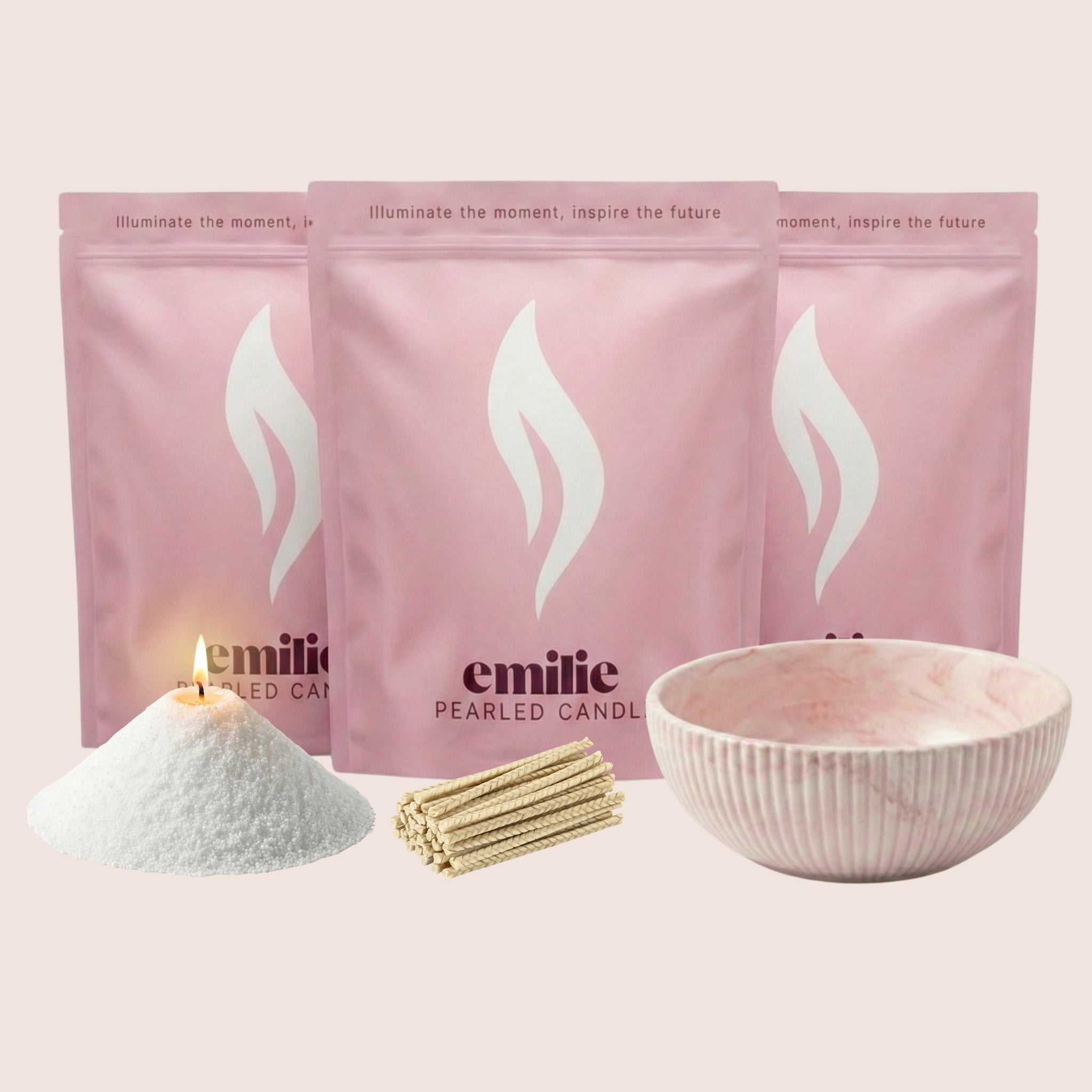 Unscented Coloured Trio 1kg + Emilie Bol Halo Gift Set
