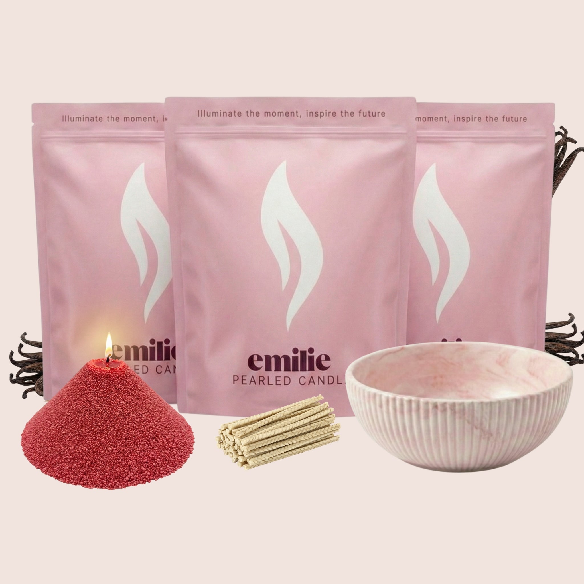 NEU! Emilie Perlenkerze – Beduftet // 750 g