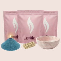 Unscented Coloured Trio 500g + Emilie Bol Halo Gift Set