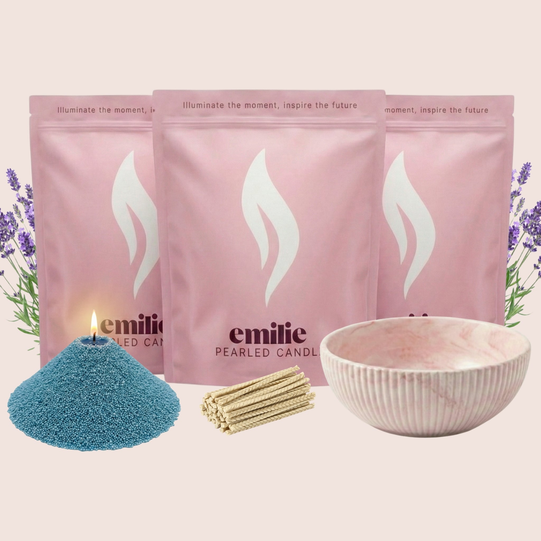 NEU! Emilie Perlenkerze – Beduftet // 750 g