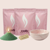 Unscented Coloured Trio 500g + Emilie Bol Halo Gift Set