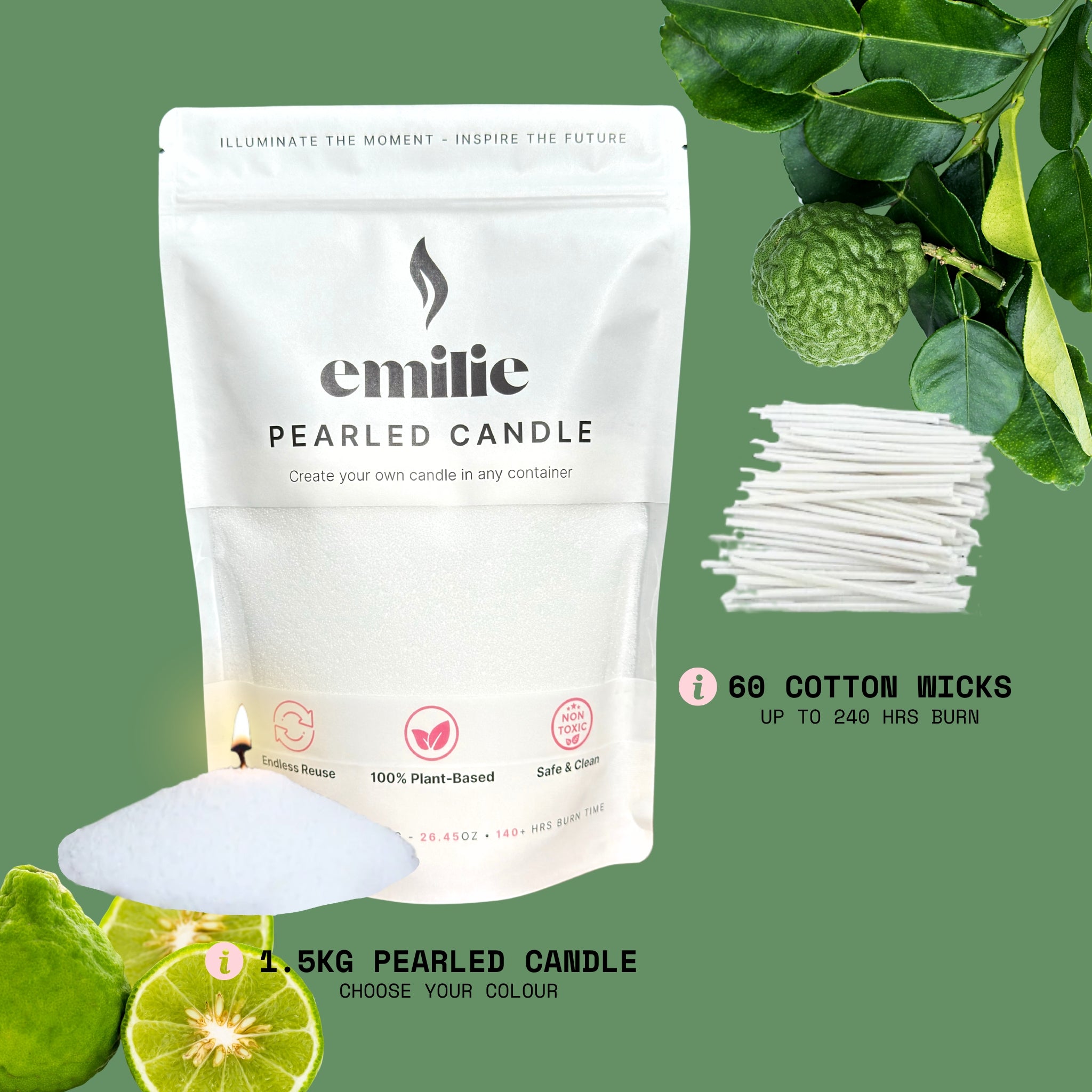 Bergamot Scented Pearled Candle