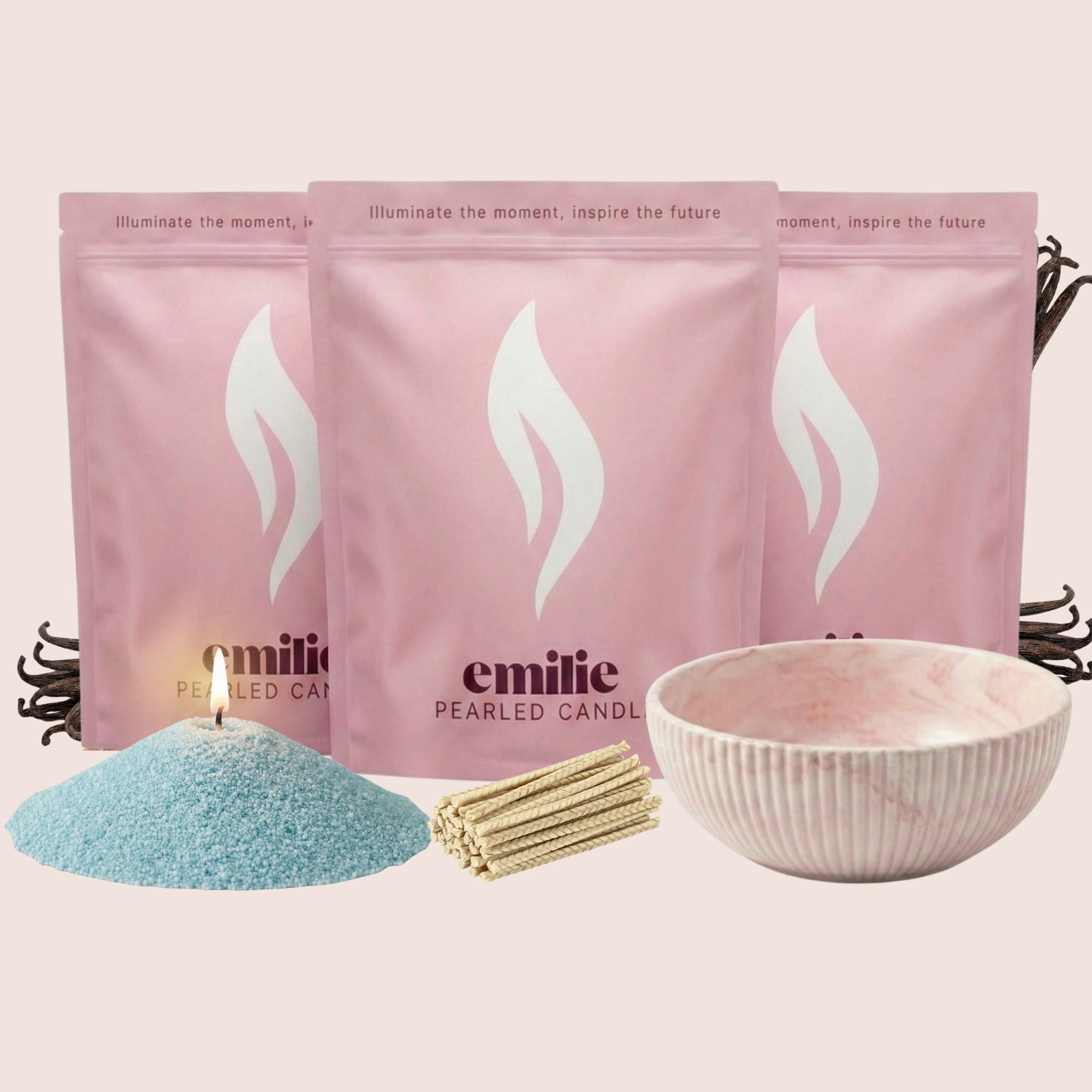 NEU! Emilie Perlenkerze – Beduftet // 750 g