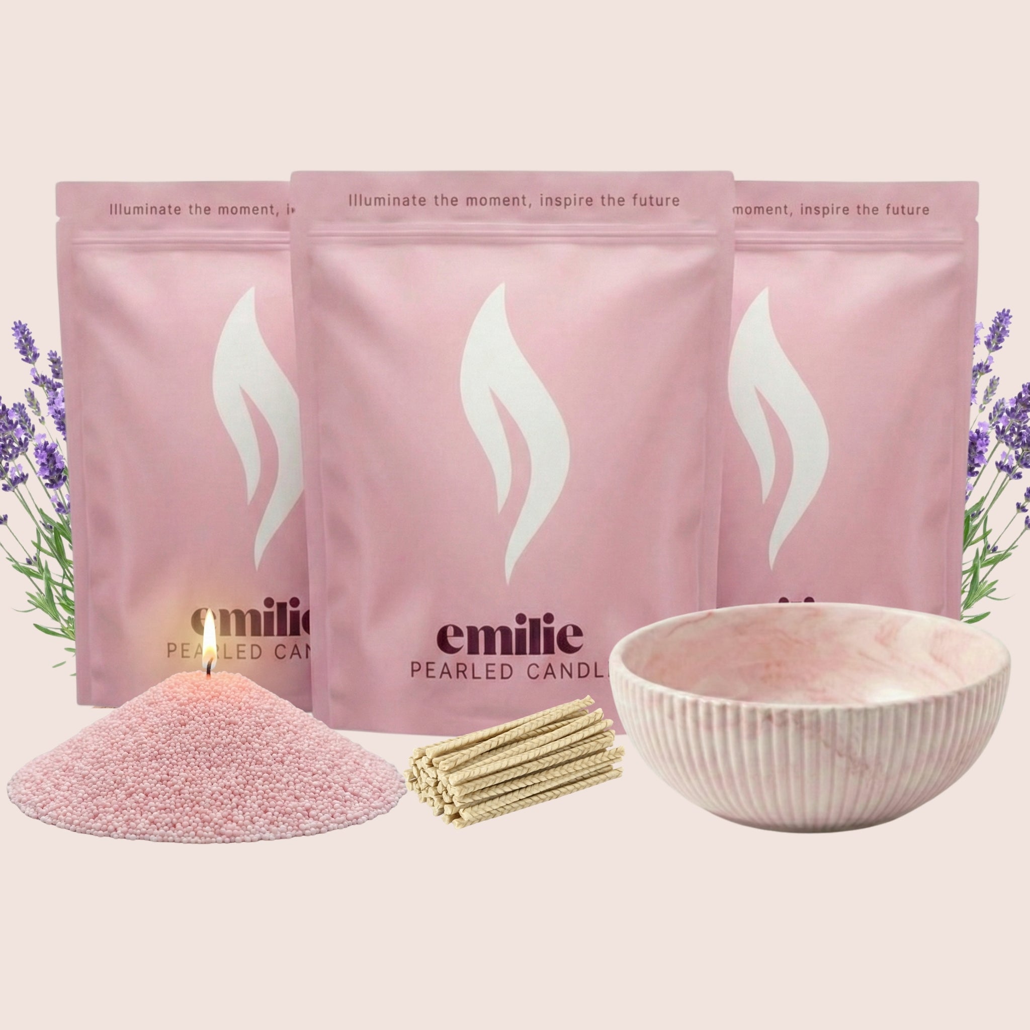 NEU! Emilie Perlenkerze – Beduftet // 750 g