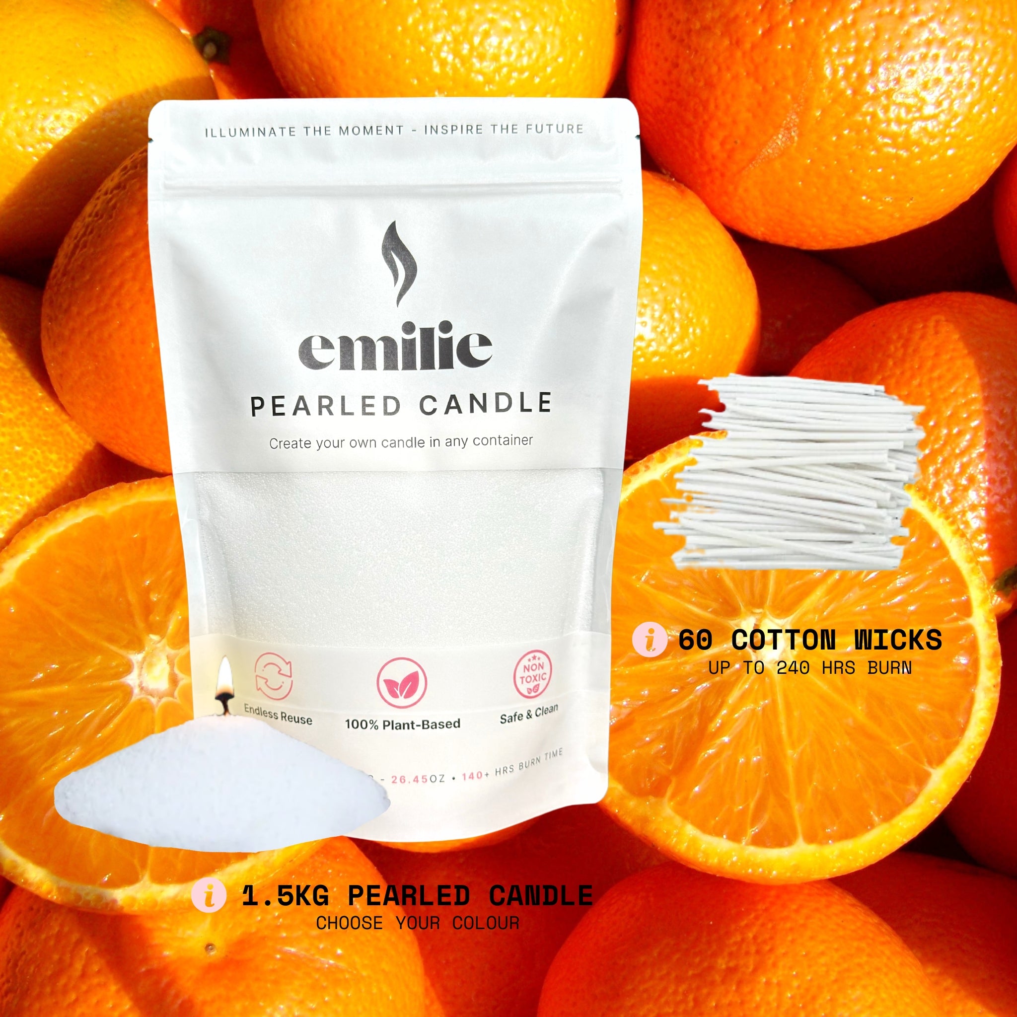 Orange Scented Pearled Candle