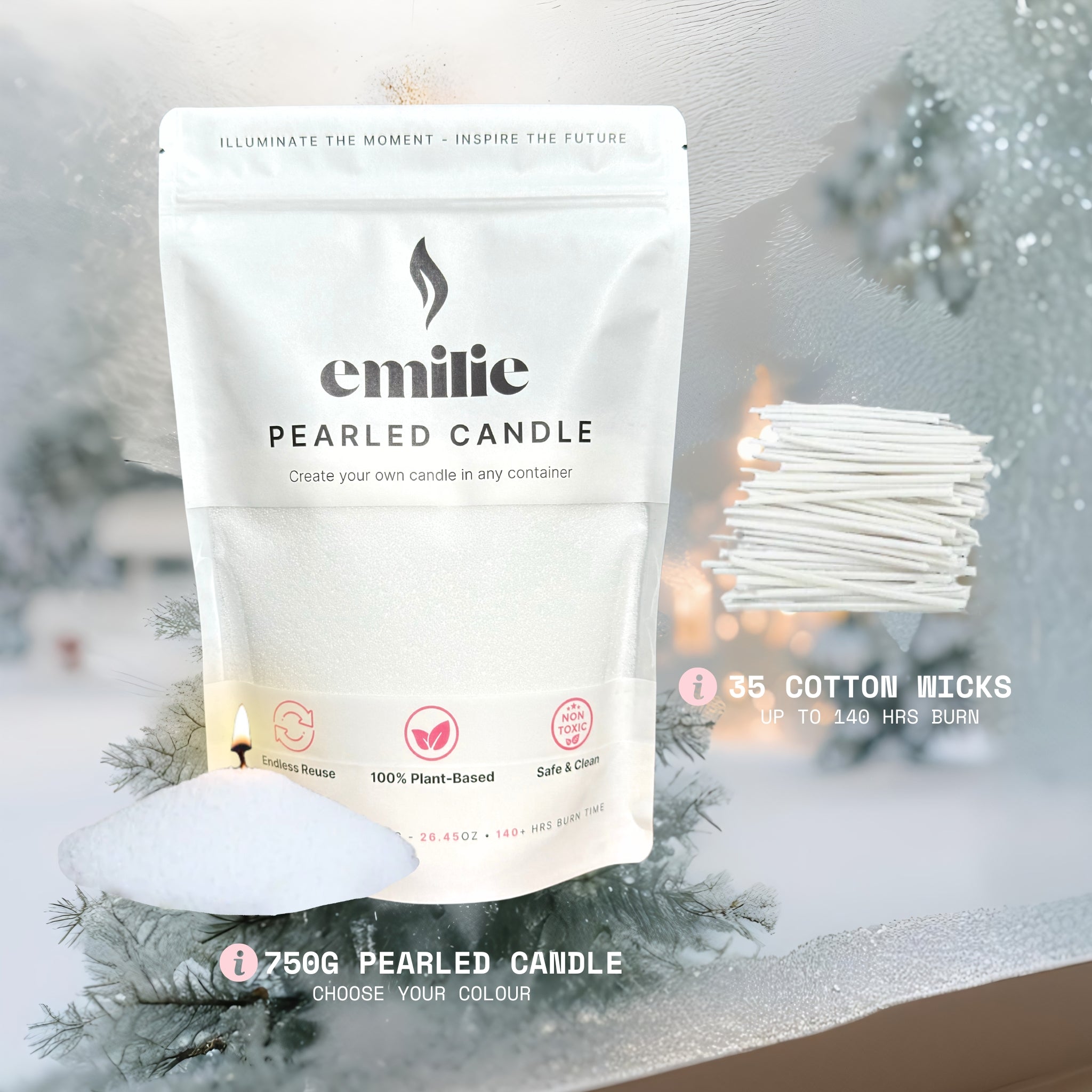 Frosted Wonderland Scented Pearled Candle