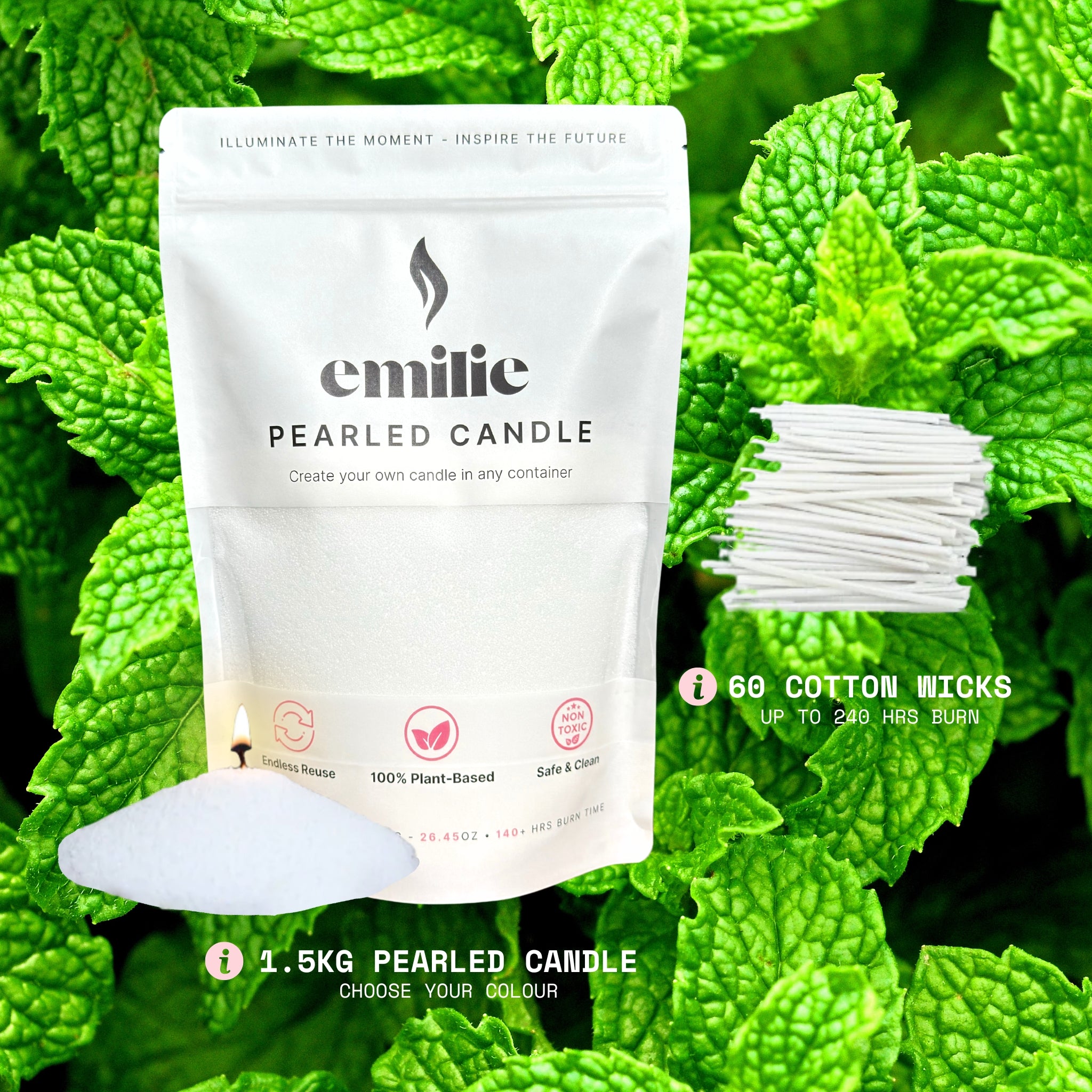 Peppermint Scented Pearled Candle