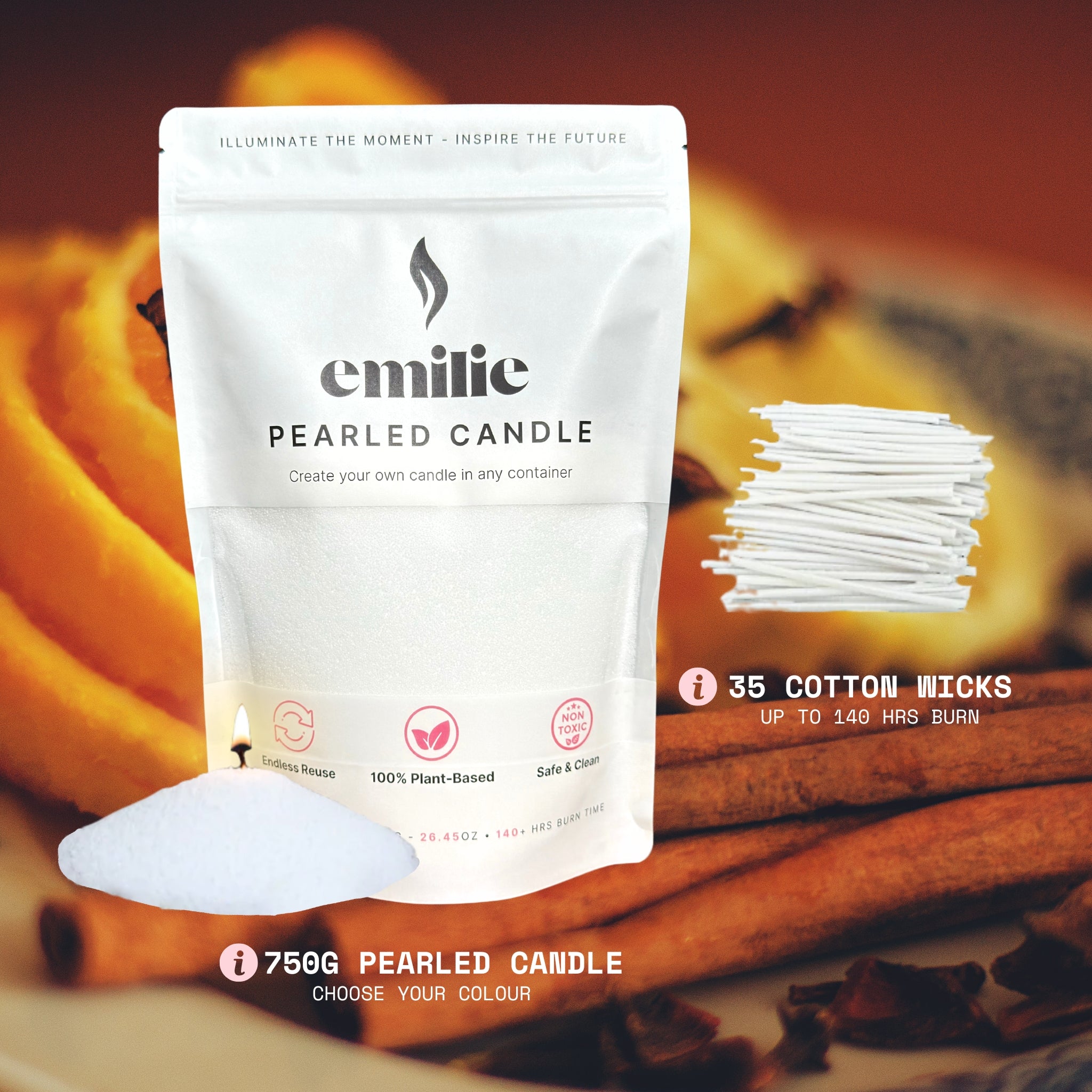Christingle Scented Pearled Candle