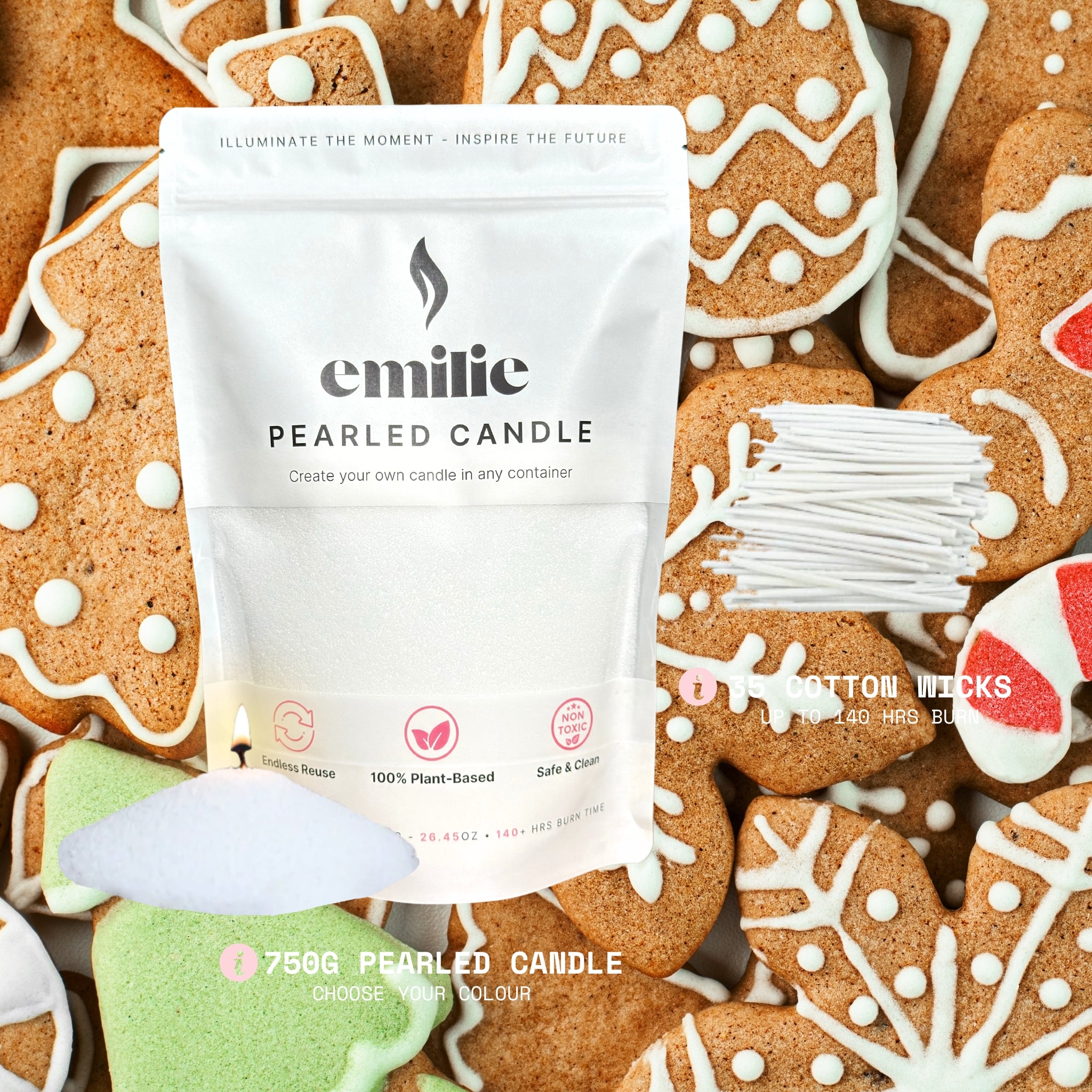 Gingerbread Scented Pearled Candle