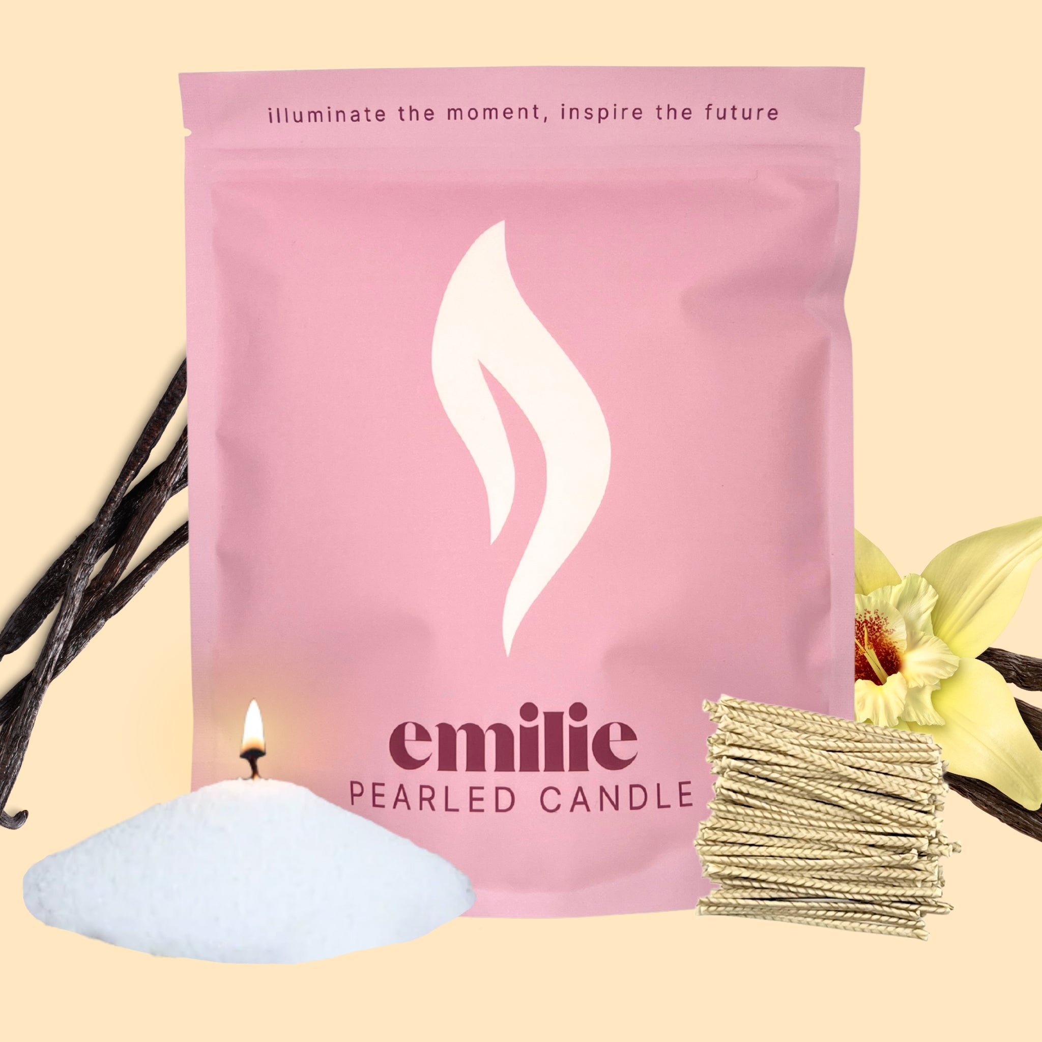 Vanilla Scented Pearled Candle