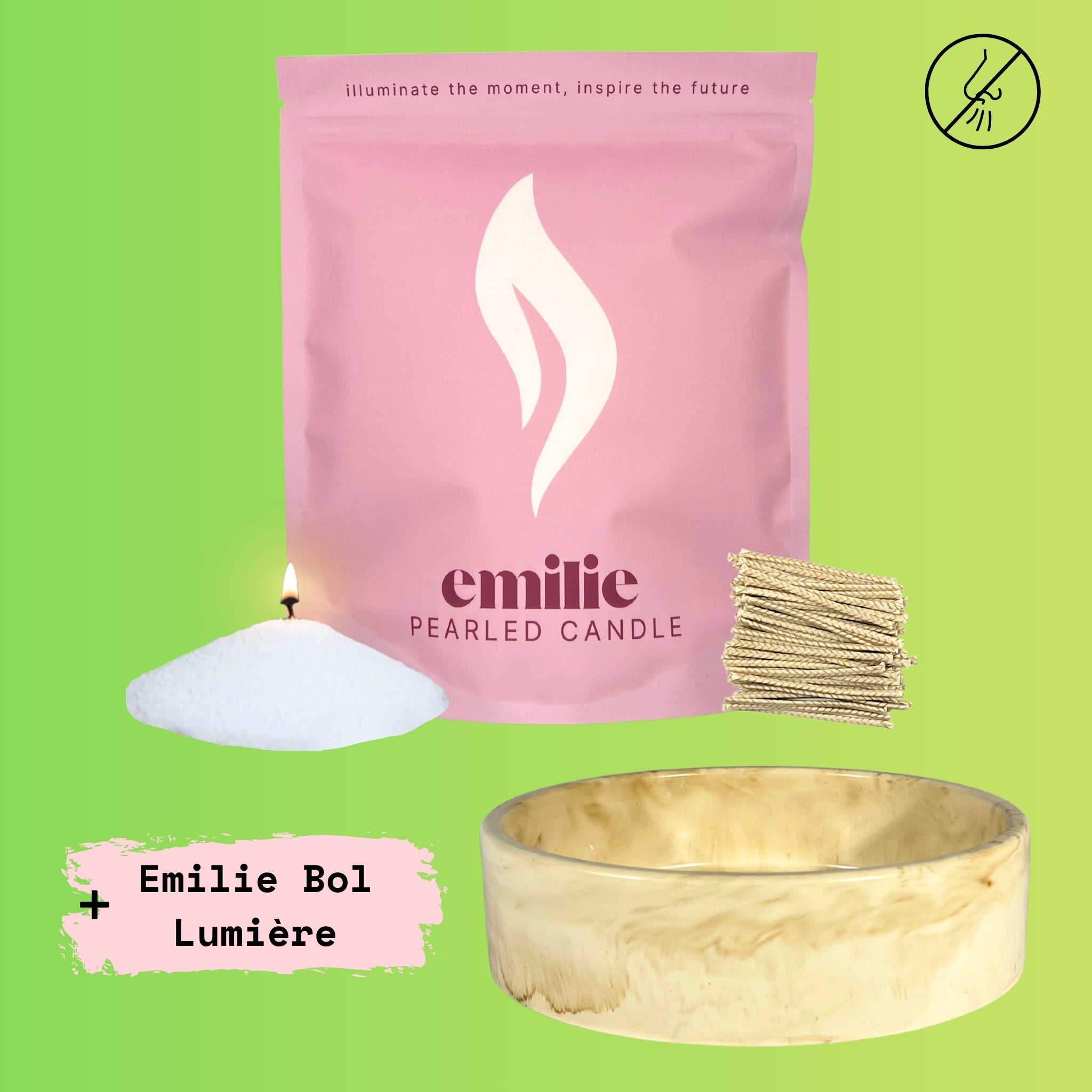 Unscented – 1kg Pearled Candle + Emilie Bol Lumière